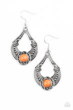 Load image into Gallery viewer, Paparazzi Sol Sonata - Orange Bead - Silver Earrings - $5 Jewelry With Ashley Swint