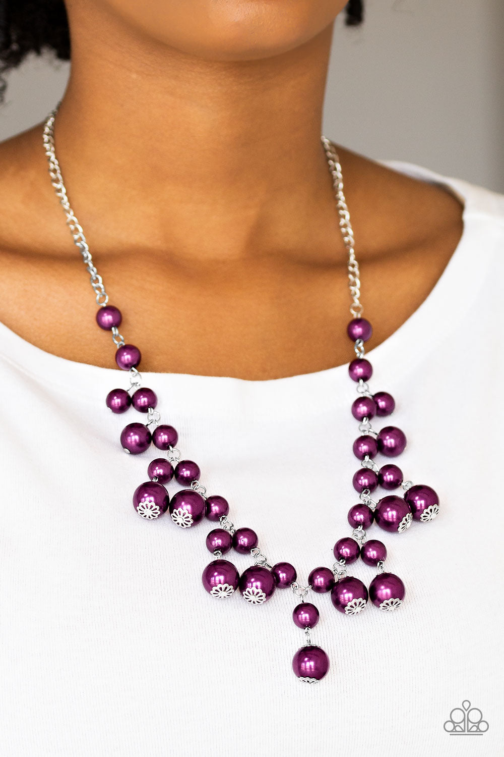 Paparazzi Soon To Be Mrs. - Purple Pearls - Necklace & Earrings - $5 Jewelry With Ashley Swint