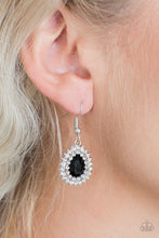 Load image into Gallery viewer, Paparazzi Star-Crossed Starlet - Black - Teardrop Gem - Earrings - $5 Jewelry With Ashley Swint