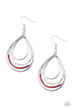Load image into Gallery viewer, Paparazzi Start Each Day With Sparkle - Red - Rhinestones - Silver Earrings - $5 Jewelry With Ashley Swint