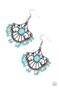 Paparazzi Stone Lagoon - Blue Stone - Earrings - $5 Jewelry With Ashley Swint