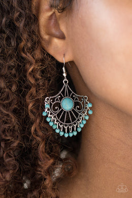 Paparazzi Stone Lagoon - Blue Stone - Earrings - $5 Jewelry With Ashley Swint