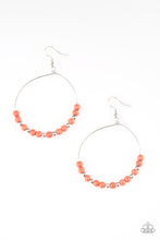 Load image into Gallery viewer, Paparazzi Stone Spa - Orange Stone - Silver Hoop Earrings - $5 Jewelry With Ashley Swint