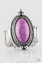 Load image into Gallery viewer, Paparazzi Summer Sandstone - Purple Stone - Silver Studs Frame - Ring - $5 Jewelry With Ashley Swint