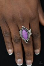 Load image into Gallery viewer, Paparazzi Summer Sandstone - Purple Stone - Silver Studs Frame - Ring - $5 Jewelry With Ashley Swint