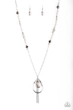 Load image into Gallery viewer, Paparazzi Teardroppin Tassels - Silver - Smoky Teardrop - Silver Chains Necklace and matching Earrings - $5 Jewelry With Ashley Swint