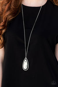 Paparazzi Accessories - The Royal Coronation - White - Teardrop Gem - Necklace and matching Earrings - $5 Jewelry with Ashley Swint