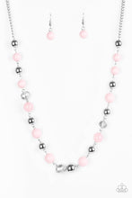 Load image into Gallery viewer, Paparazzi Weekend Getaway - Pink - and Silver Beads - Silver Chain Necklace &amp; Earrings - $5 Jewelry With Ashley Swint