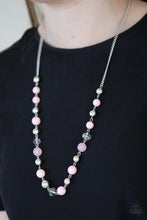 Load image into Gallery viewer, Paparazzi Weekend Getaway - Pink - and Silver Beads - Silver Chain Necklace &amp; Earrings - $5 Jewelry With Ashley Swint