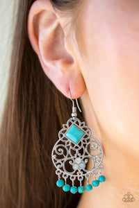 Paparazzi Western Wonder - Blue - Earrings - $5 Jewelry With Ashley Swint