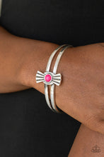 Load image into Gallery viewer, Paparazzi Adobe Sunset - Pink Stone - Silver Cuff Bracelet - $5 Jewelry with Ashley Swint