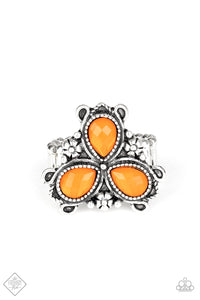 Paparazzi Ambrosial Garden - Orange - Ring - Trend Blend / Fashion Fix Exclusive June 2020 - $5 Jewelry with Ashley Swint