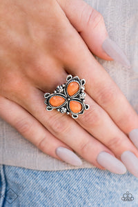 Paparazzi Ambrosial Garden - Orange - Ring - Trend Blend / Fashion Fix Exclusive June 2020 - $5 Jewelry with Ashley Swint