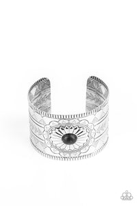 PRE-ORDER - Paparazzi Aztec Artisan - Black Stone - Silver Cuff Bracelet - $5 Jewelry with Ashley Swint