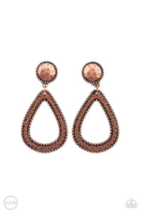 Paparazzi Beyond The Borders - Copper -Clip On Earrings - $5 Jewelry with Ashley Swint