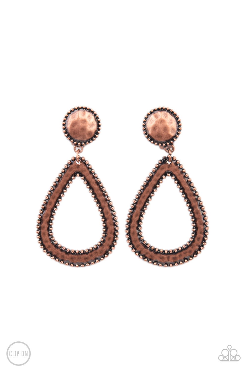 Paparazzi Beyond The Borders - Copper -Clip On Earrings - $5 Jewelry with Ashley Swint
