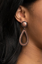 Load image into Gallery viewer, Paparazzi Beyond The Borders - Copper -Clip On Earrings - $5 Jewelry with Ashley Swint
