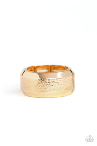 Paparazzi Checkmate - Gold - Hammered Men's Collection - Ring - $5 Jewelry With Ashley Swint