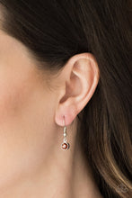 Load image into Gallery viewer, Paparazzi Chicly Centered - Brown - Rhinestones - Silver Necklace and matching Earrings - $5 Jewelry With Ashley Swint