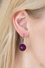Load image into Gallery viewer, Paparazzi Fashion Fad - Purple Beads - Gunmetal Beads - Gunmetal Chain Necklace and matching Earrings - $5 Jewelry With Ashley Swint
