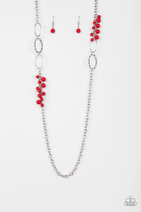 PRE-ORDER - Paparazzi Flirty Foxtrot - Red - Necklace & Earrings - $5 Jewelry with Ashley Swint