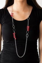 Load image into Gallery viewer, PRE-ORDER - Paparazzi Flirty Foxtrot - Red - Necklace &amp; Earrings - $5 Jewelry with Ashley Swint