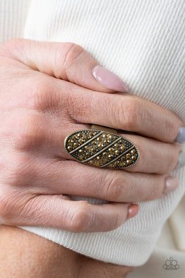 PRE-ORDER - Paparazzi Galactic Glitz - Brass - Ring - $5 Jewelry with Ashley Swint