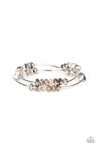Paparazzi Get The GLOW On The Road - Pink - Silver Stretchy Bands - Bracelets - $5 Jewelry with Ashley Swint