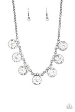 Load image into Gallery viewer, Paparazzi GLOW-Getter Glamour - Black Gunmetal - White Rhinestones - Necklace &amp; Earrings - $5 Jewelry with Ashley Swint