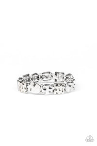 Paparazzi Hammered Harmony - Silver - Stretchy Band Bracelet - $5 Jewelry with Ashley Swint
