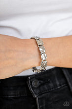 Load image into Gallery viewer, Paparazzi Hammered Harmony - Silver - Stretchy Band Bracelet - $5 Jewelry with Ashley Swint