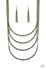 Load image into Gallery viewer, Paparazzi It Will Be Over MOON - Brass - Necklace and matching Earrings - $5 Jewelry With Ashley Swint