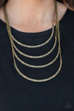 Load image into Gallery viewer, Paparazzi It Will Be Over MOON - Brass - Necklace and matching Earrings - $5 Jewelry With Ashley Swint