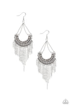Load image into Gallery viewer, Paparazzi Making a CHAINge - White Rhinestones - Fringe Silver Earrings - $5 Jewelry With Ashley Swint
