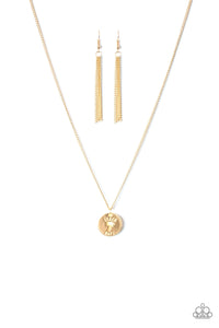 Paparazzi Palm Tree Paradise - Gold - "Beach Days" Necklace and matching Earrings - $5 Jewelry With Ashley Swint