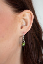 Load image into Gallery viewer, Paparazzi Prismatic Princess - Green - Faceted Smoky Gems - Silver Necklace &amp; Earrings - $5 Jewelry With Ashley Swint
