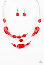 Load image into Gallery viewer, Paparazzi Radiant Reflections - Red - Fauceted Beads - Invisible Wires Necklace &amp; Earrings - $5 Jewelry with Ashley Swint
