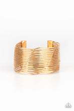 Load image into Gallery viewer, Paparazzi Retro Revamp - Gold - Wire Weaves - Edgy Cuff Bracelet - $5 Jewelry With Ashley Swint