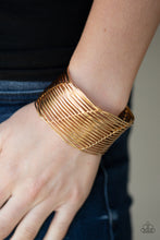 Load image into Gallery viewer, Paparazzi Retro Revamp - Gold - Wire Weaves - Edgy Cuff Bracelet - $5 Jewelry With Ashley Swint