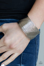 Load image into Gallery viewer, Paparazzi Retro Revamp - Silver - Stacked Bars - Edgy Cuff Bracelet - $5 Jewelry With Ashley Swint