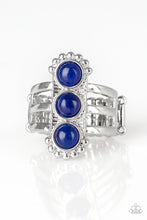 Load image into Gallery viewer, Paparazzi Rio Trio - Blue - Glassy Beads - Silver Band - Ring - $5 Jewelry with Ashley Swint