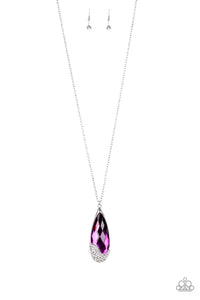 Paparazzi Spellbound - Purple - Teardrop Gem - White Rhinestones - Necklace and matching Earrings - $5 Jewelry with Ashley Swint