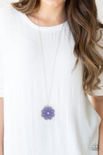 Load image into Gallery viewer, Paparazzi Spin Your PINWHEELS - Purple - Filigree Petals - Necklace and matching Earrings - $5 Jewelry With Ashley Swint