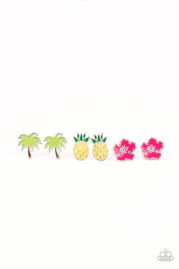 Paparazzi Starlet Shimmer Post Earrings - 10 - Tropical Shapes, Palm Trees, Pineapples, Leaves, Bird, Flowers - $5 Jewelry with Ashley Swint