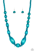 Load image into Gallery viewer, Paparazzi Summer Breezin - Blue - Wooden Beads - Necklace and matching Earrings - $5 Jewelry With Ashley Swint