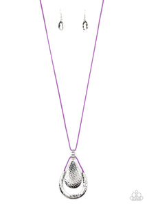 Paparazzi Texture Trekker - Purple - Necklace & Earrings - $5 Jewelry with Ashley Swint