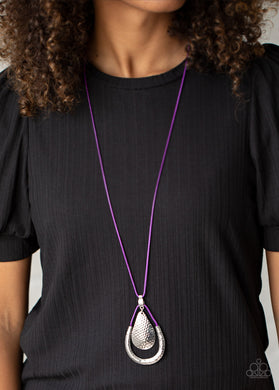 Paparazzi Texture Trekker - Purple - Necklace & Earrings - $5 Jewelry with Ashley Swint