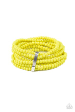 Load image into Gallery viewer, Paparazzi Thank Me LAYER - Yellow - Silver Fittings - Layers of Sheen Beads - Stretchy Bracelet - $5 Jewelry with Ashley Swint