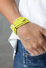 Load image into Gallery viewer, Paparazzi Thank Me LAYER - Yellow - Silver Fittings - Layers of Sheen Beads - Stretchy Bracelet - $5 Jewelry with Ashley Swint