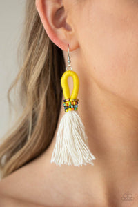PRE-ORDER - Paparazzi The Dustup - Yellow - Earrings - $5 Jewelry with Ashley Swint